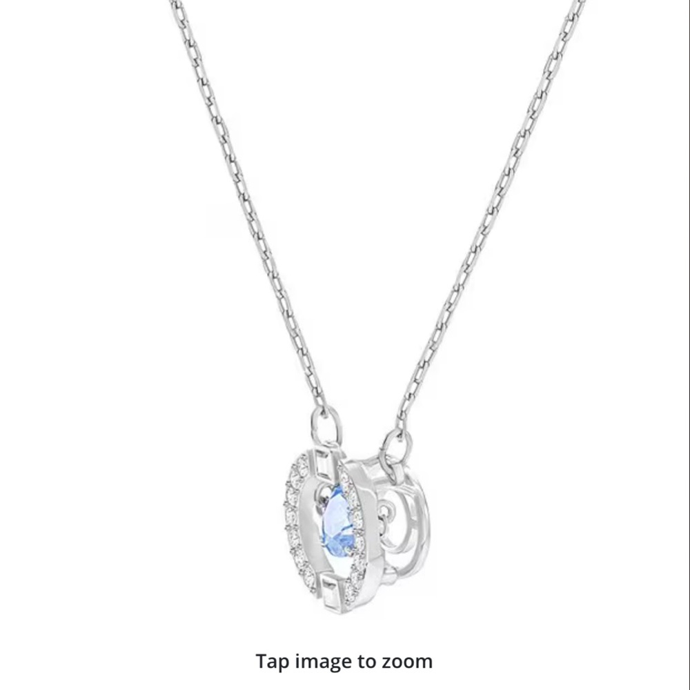 Swarovski Silver Blue Necklace with Infinity Charm